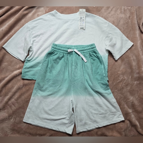 Mark Formelle White and Mint Ombre Lounge Set Shorts XS - Picture 1 of 11